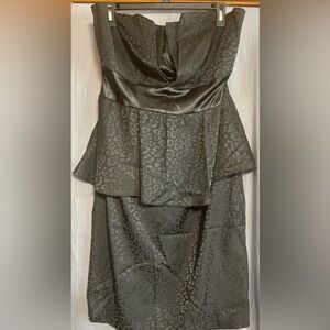 Ashley Stewart Black Leopard Peplum Dress